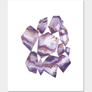 【ore】Fluorite Crystals-purple Posters and Art